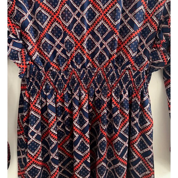 Scotch & Soda Amsterdams Blauw Boho Maxi Dress S Geo Print Fall Chic - Picture 8 of 16